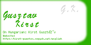 gusztav kirst business card